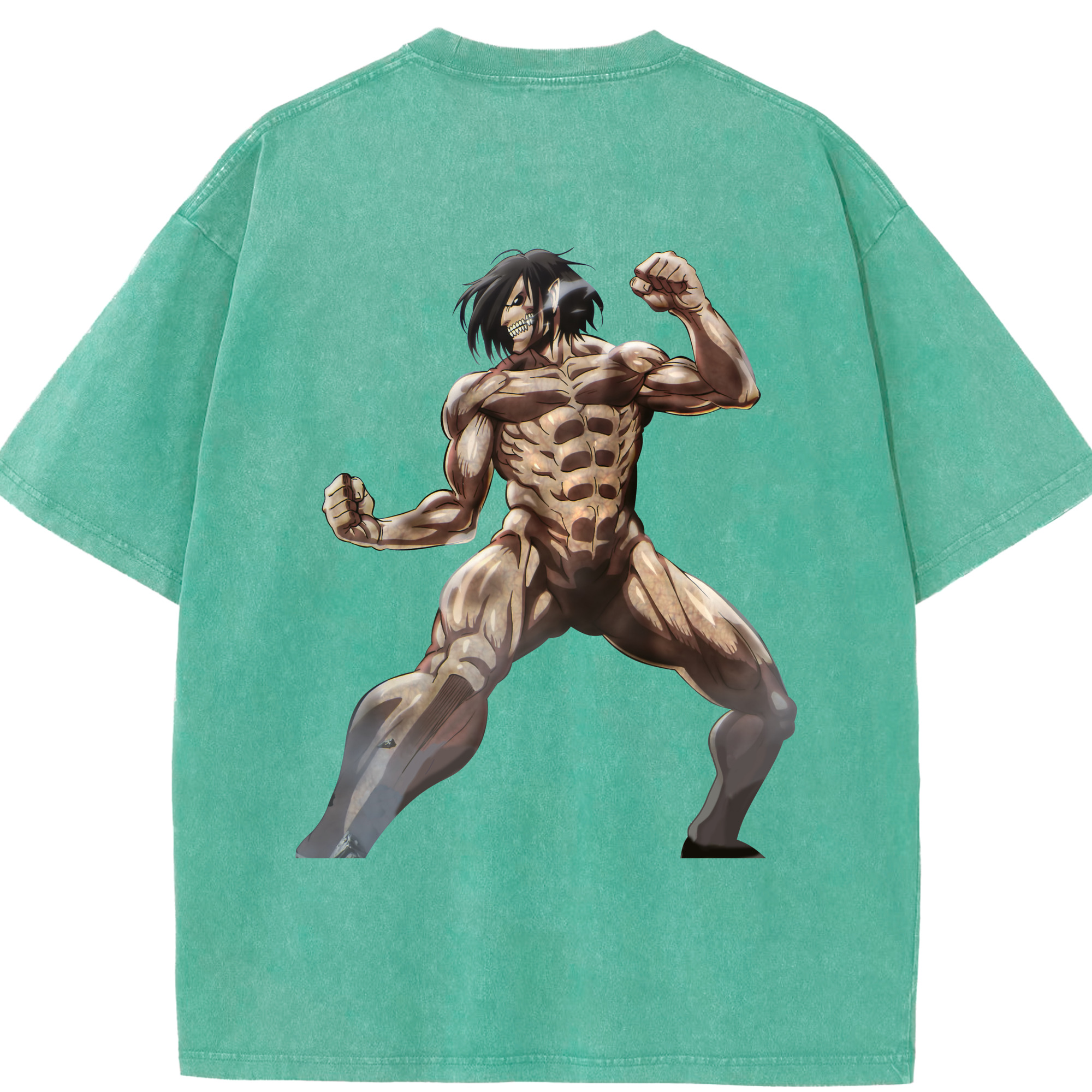 （画像用） 進撃の巨人 Attack on Titan 綿100% ヴィンテージ風 半袖Tシャツ（背面プリント）